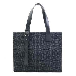 LOEWE Anagram Buckle Horizontal Tote Canvas/Leather Black Men's Handbag 90224k